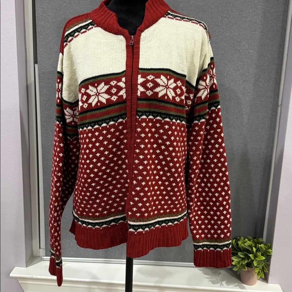 Red and White Snowflake Sweater